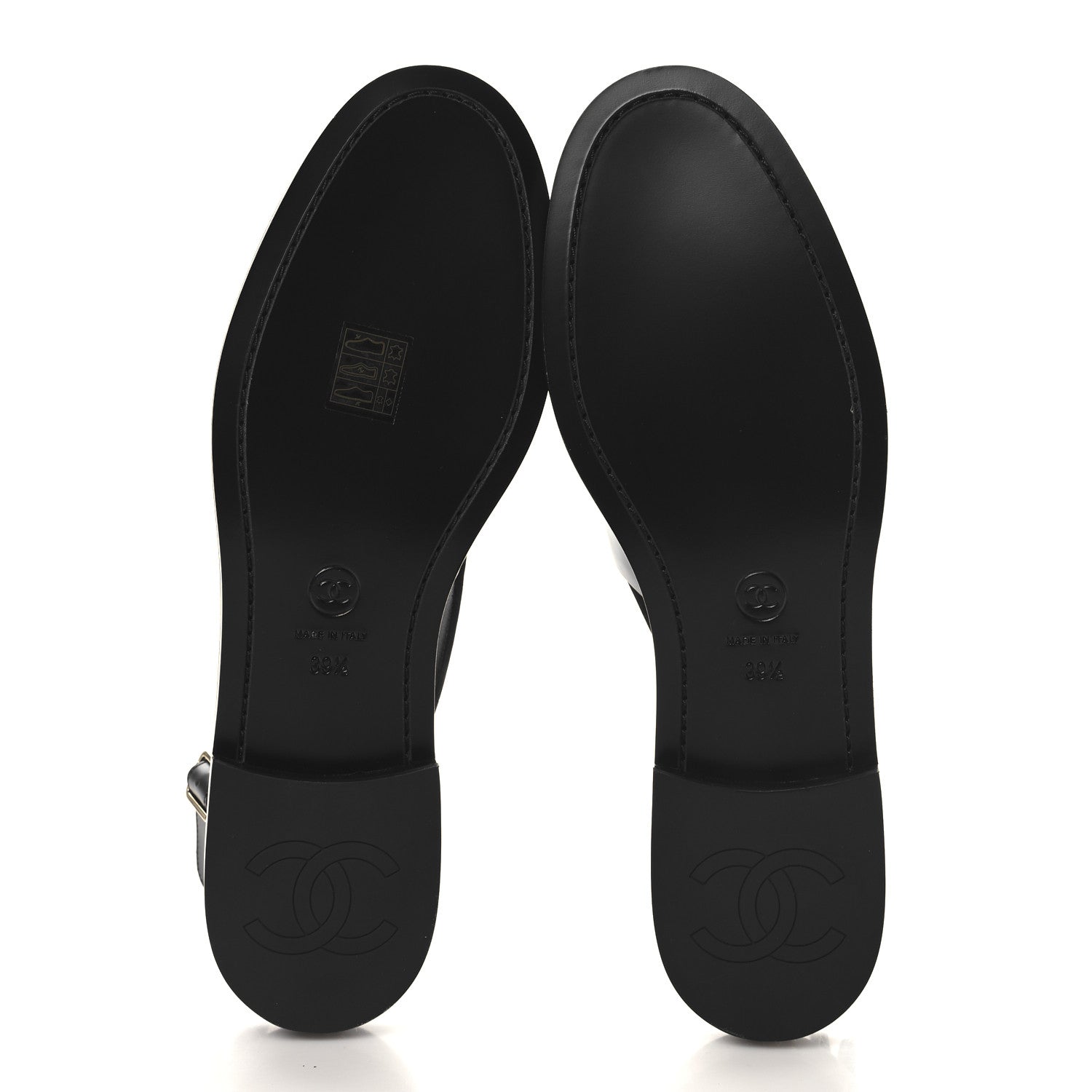 Chanel Calfskin Crystal CC Slingback Sandals 39.5 Black 6 of 10