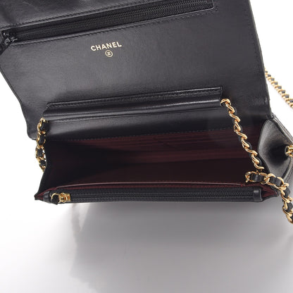 Chanel Lambskin Quilted Wallet On Chain WOC Black 5 of 9