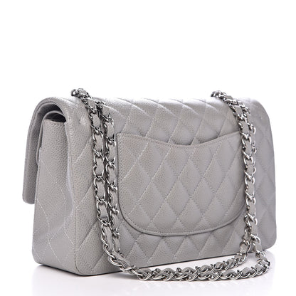 Chanel Caviar Quilted Medium Double Flap Grey 3 of 12