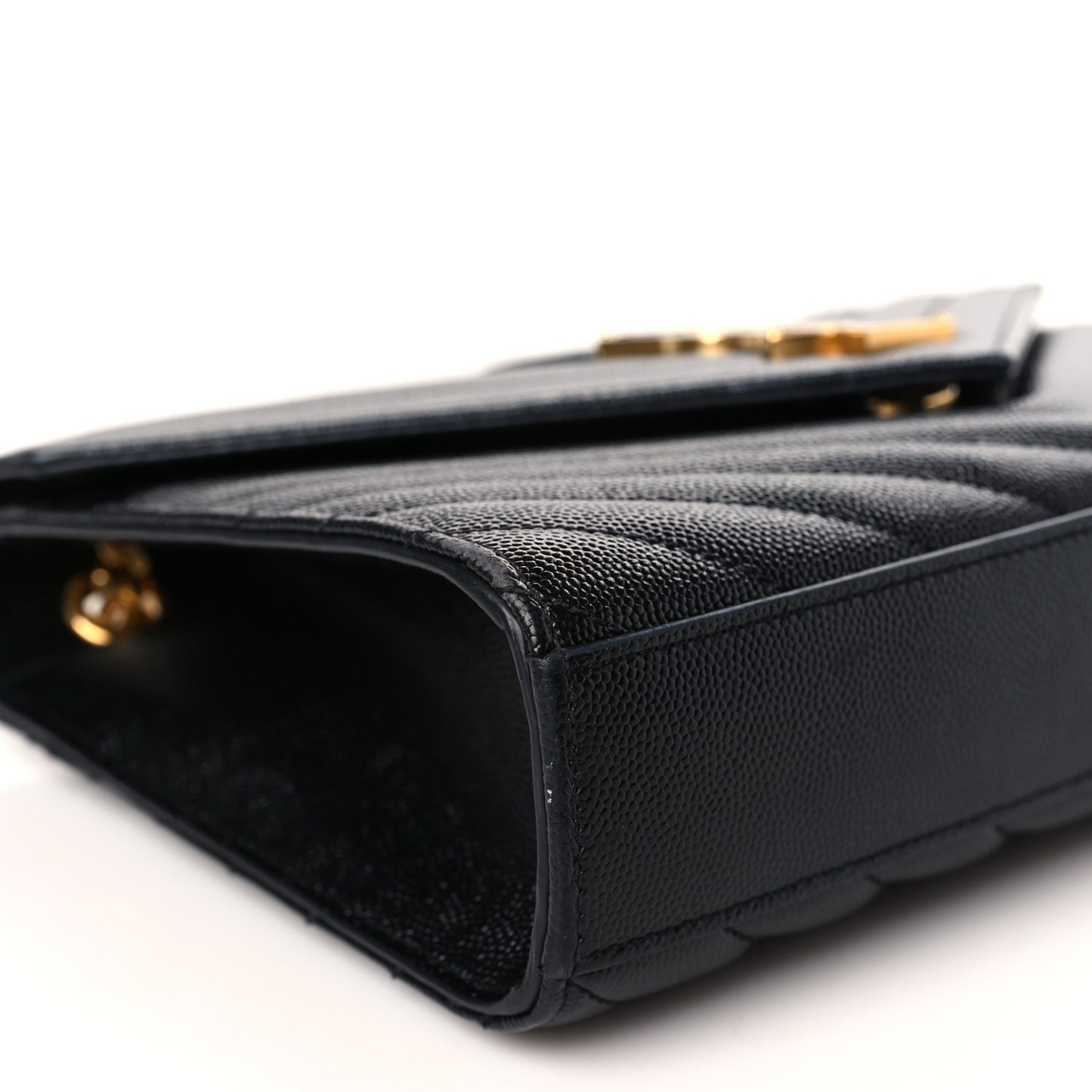 Grain De Poudre Matelasse Chevron Medium Monogram Satchel Black