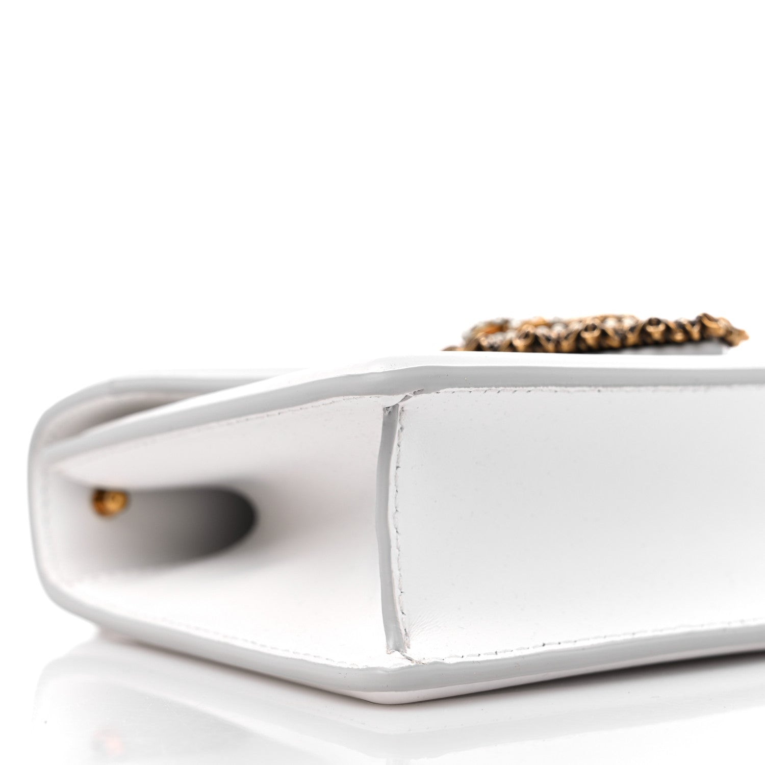 Dolce & Gabbana DOLCE & GABBANA Smooth Calfskin Small Devotion Envelope Top Handle Bag White 7 of 9