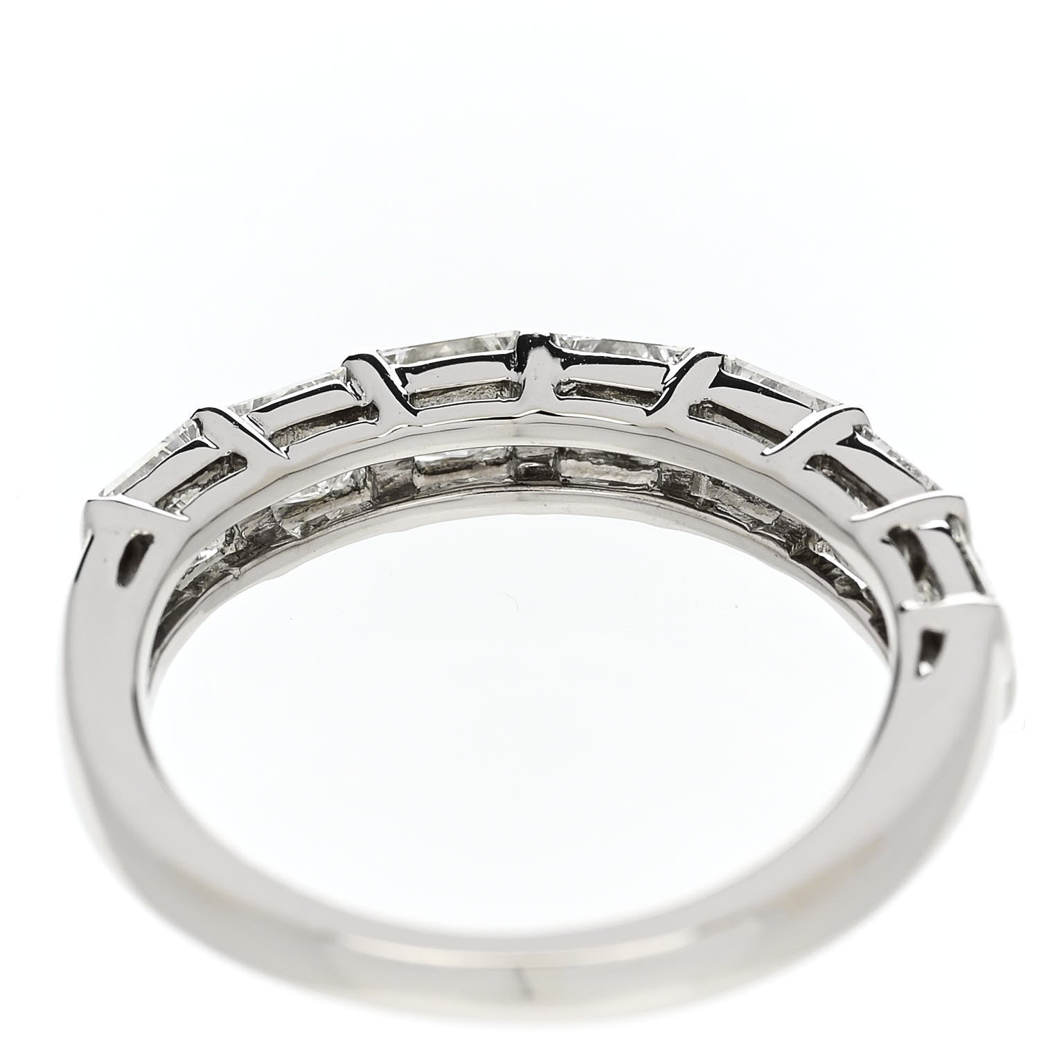 Parker & West by FASHIONPHILE Platinum Diamond 1.00ct Princess Cut Half Eternity Band Ring 49 4.75 8 of 10