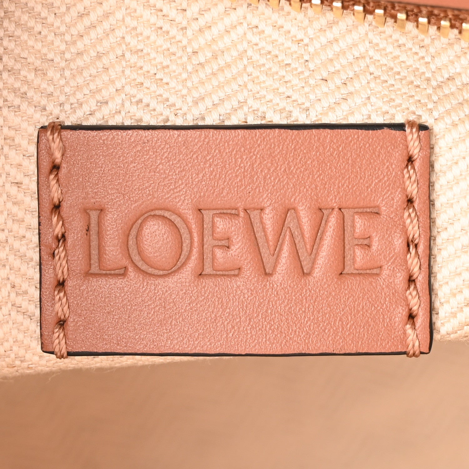 Loewe Calfskin Raffia Paulas Ibiza Pochette Bag Natural Tan 6 of 10