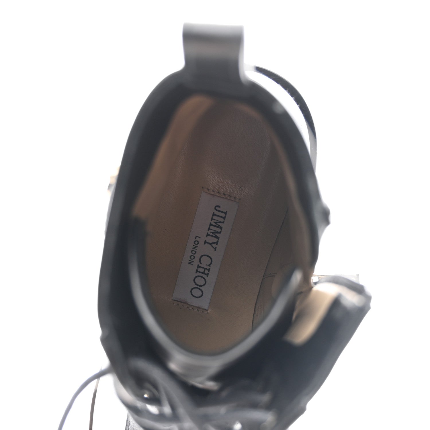 Jimmy Choo Shiny Calfskin Cayo Combat Boots 41 Black 8 of 8