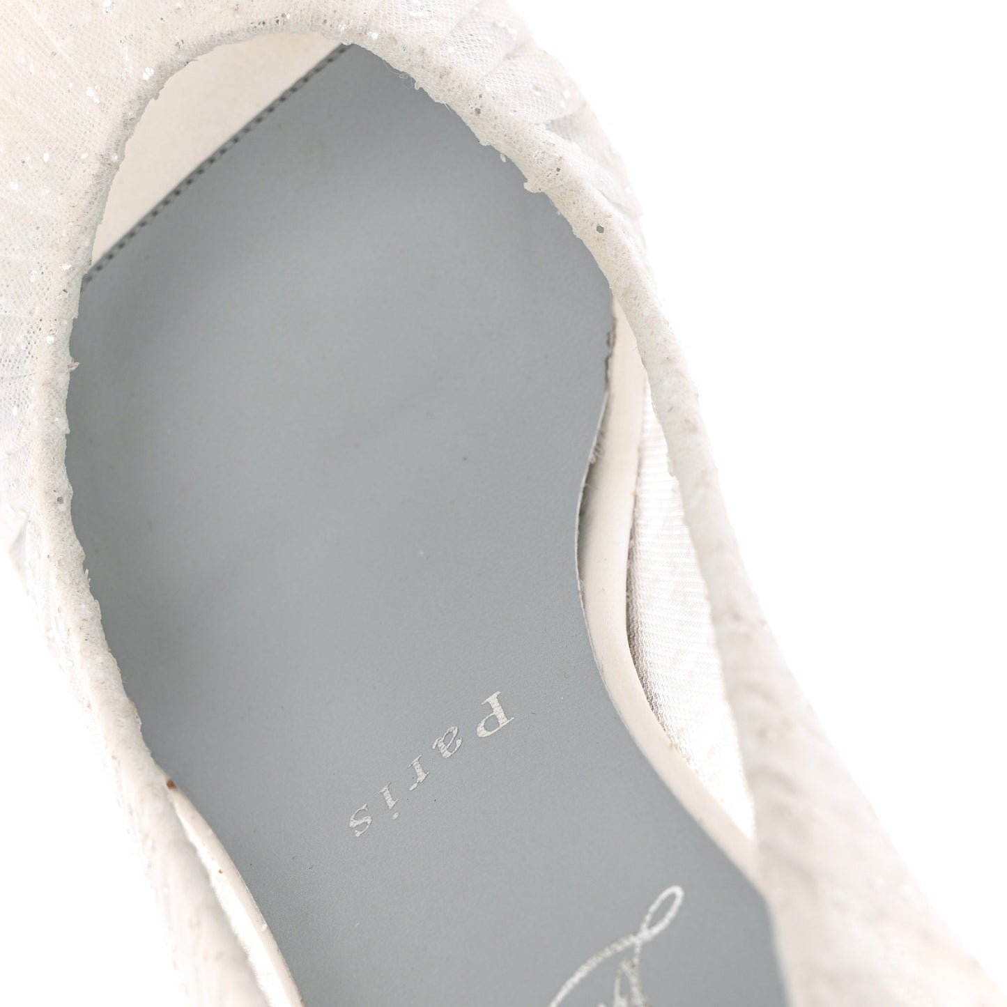 Tulle Glitter Satin Kate Draperia 85 Pumps 38.5 White