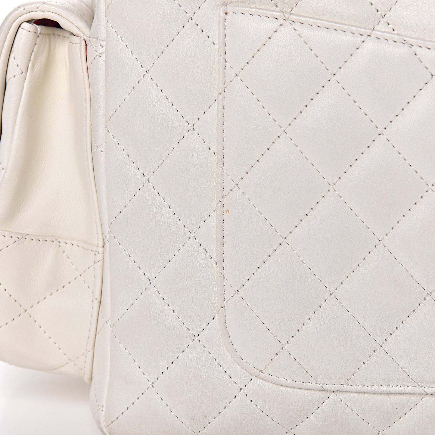 Calfskin Quilted Large Cambon Multipocket Reporter White