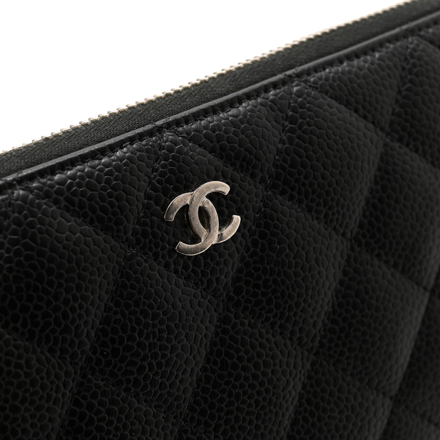 Chanel Caviar Quilted Large Gusset Zip Around Wallet Black 10 of 12