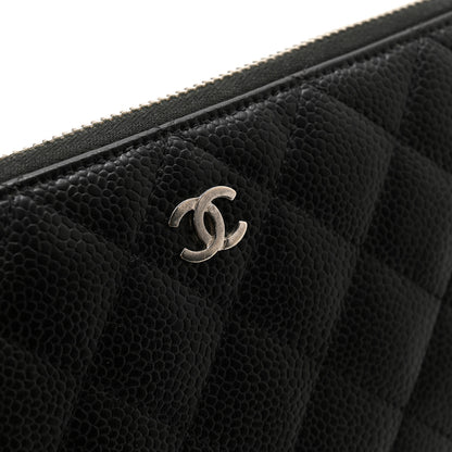 Chanel Caviar Quilted Large Gusset Zip Around Wallet Black 10 of 12