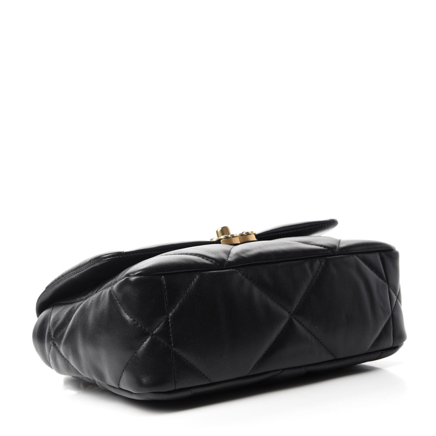 Lambskin Quilted Medium 19 Flap Black