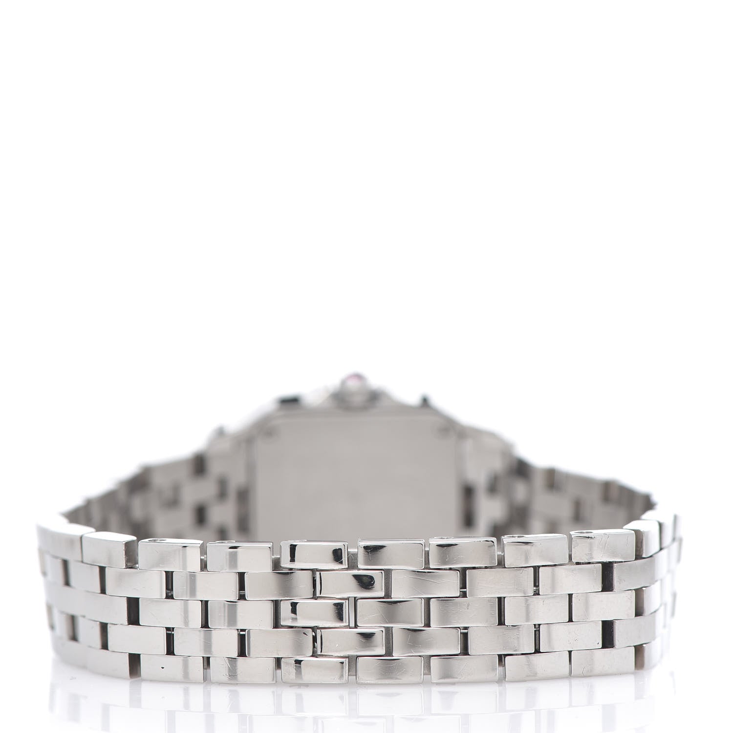 Cartier Stainless Steel Pink Mother of Pearl 20mm Santos Demoiselle Quartz Watch 4 of 8