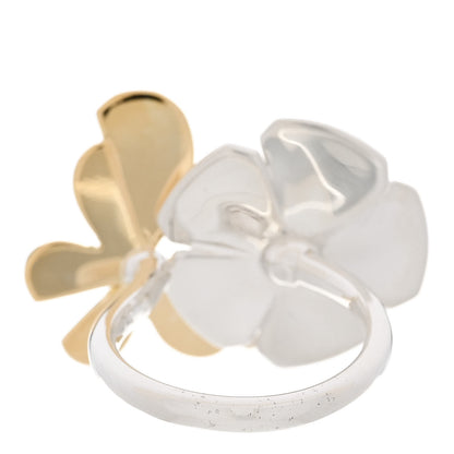 Tiffany 18K Yellow Gold Sterling Silver Return to Tiffany Love Bugs Butterfly Flower Ring 49 5 4 of 5