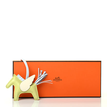 Hermes Milo Lambskin Grigri Rodeo Pegase Horse Bag Charm PM Jaune Bourgeon Bleu Brume Nata 5 of 5