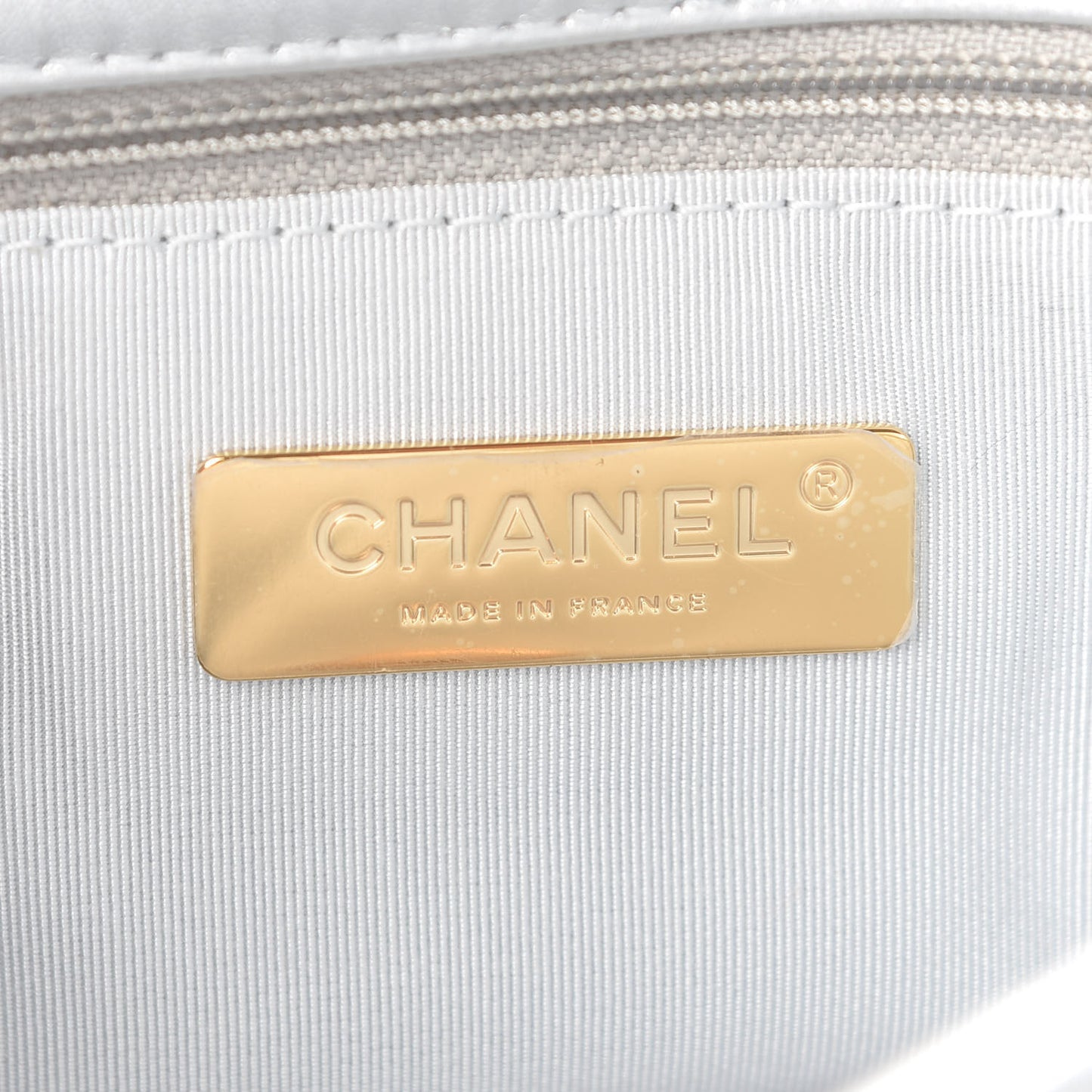 Metallic Lambskin Quilted Medium Chanel 19 Flap Silver