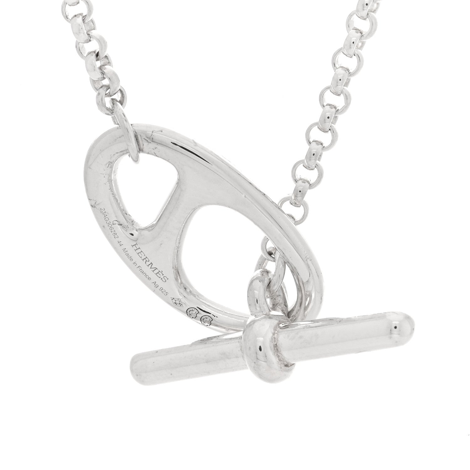 Hermes Sterling Silver Chaine D'Ancre Punk Toggle Necklace 4 of 5