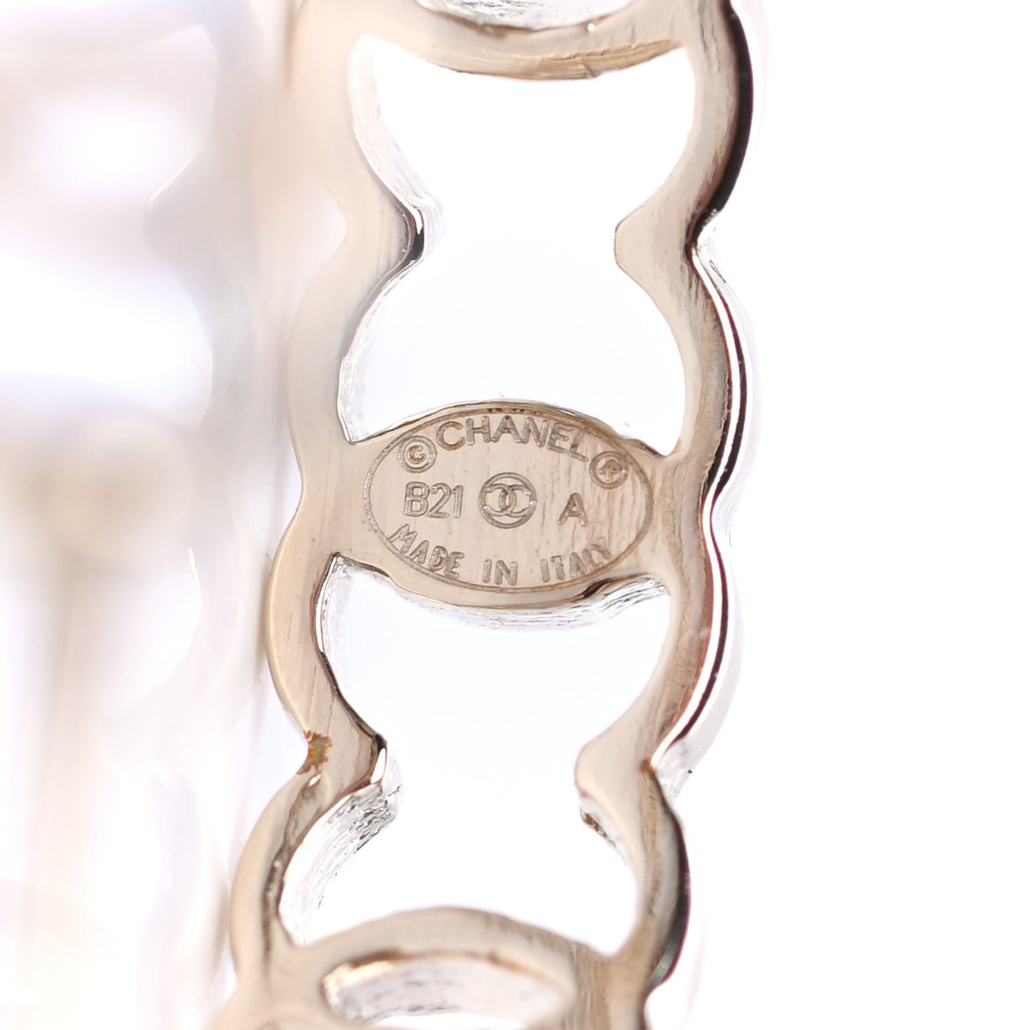 Metal CC Hoop Earrings Gold