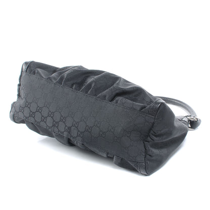 Gucci Nylon Monogram Silver D Ring Hobo Black 4 of 7