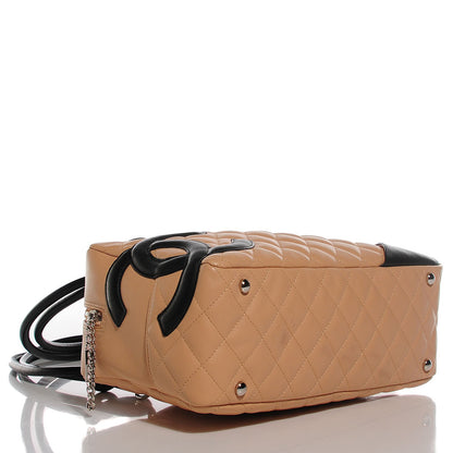 Chanel Calfskin Quilted Large Cambon Bowler Beige Black 4 of 7