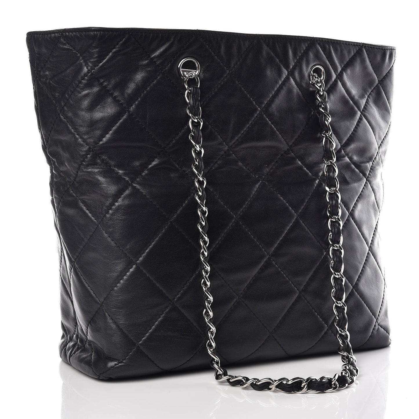 Calfskin Quilted In The Business North South Tote Black