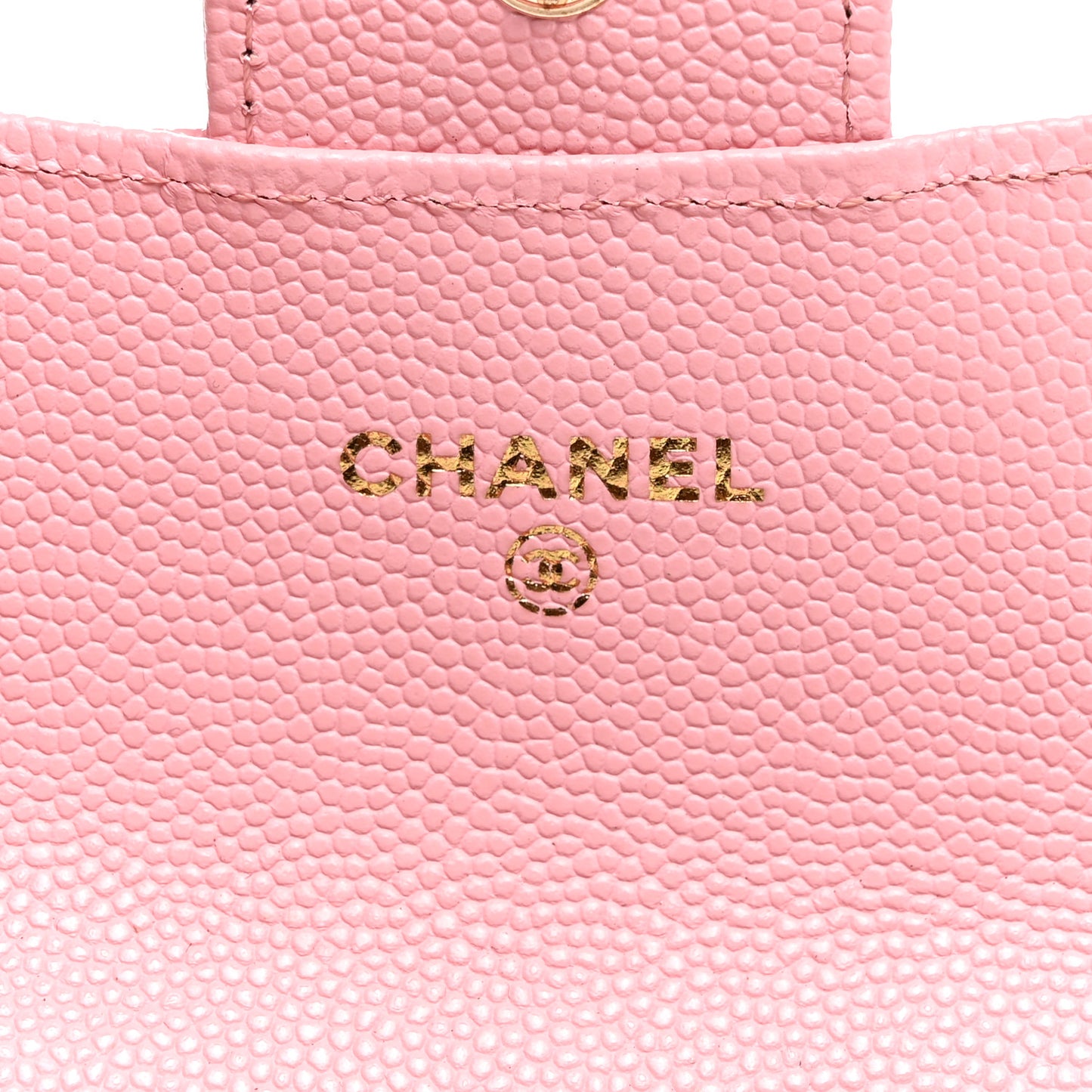 Caviar Quilted Flap Card Holder Wallet Light Pink