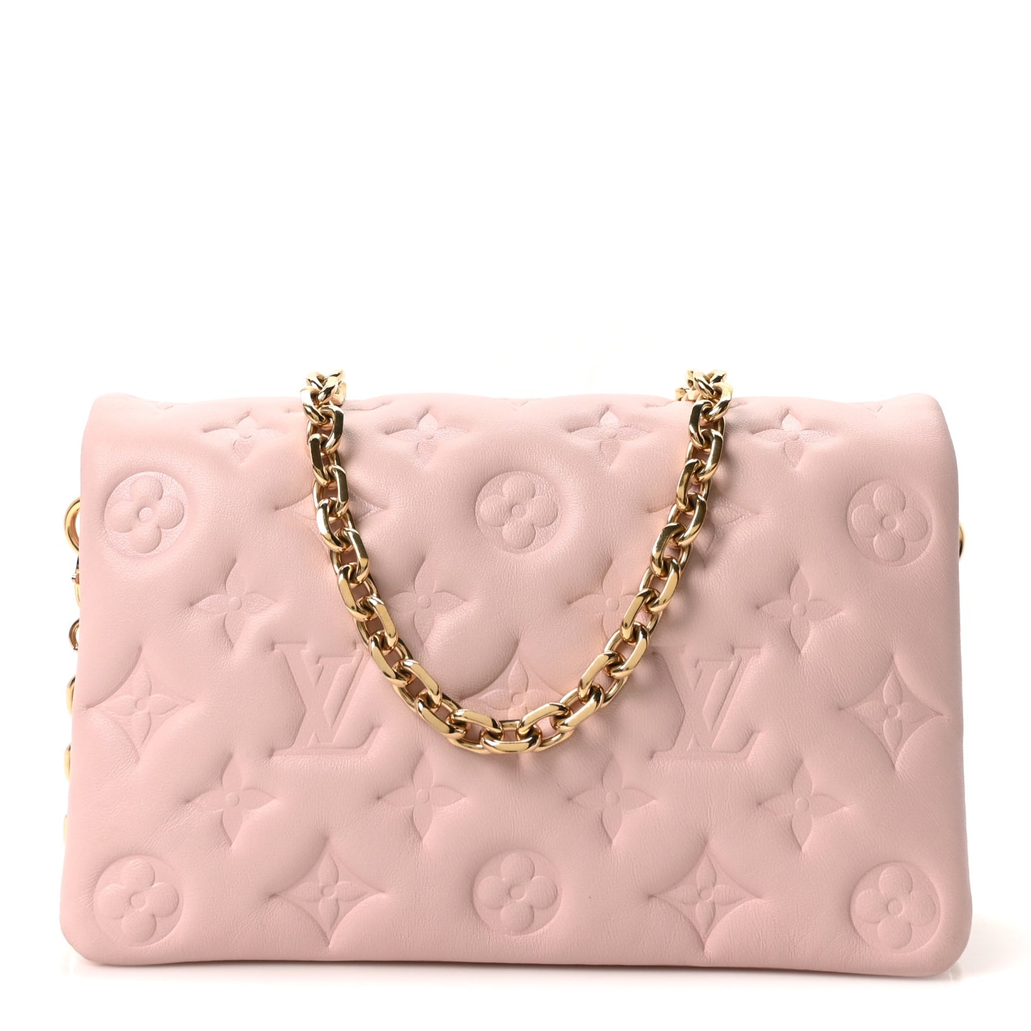 Lambskin Embossed Monogram Pochette Coussin Rose