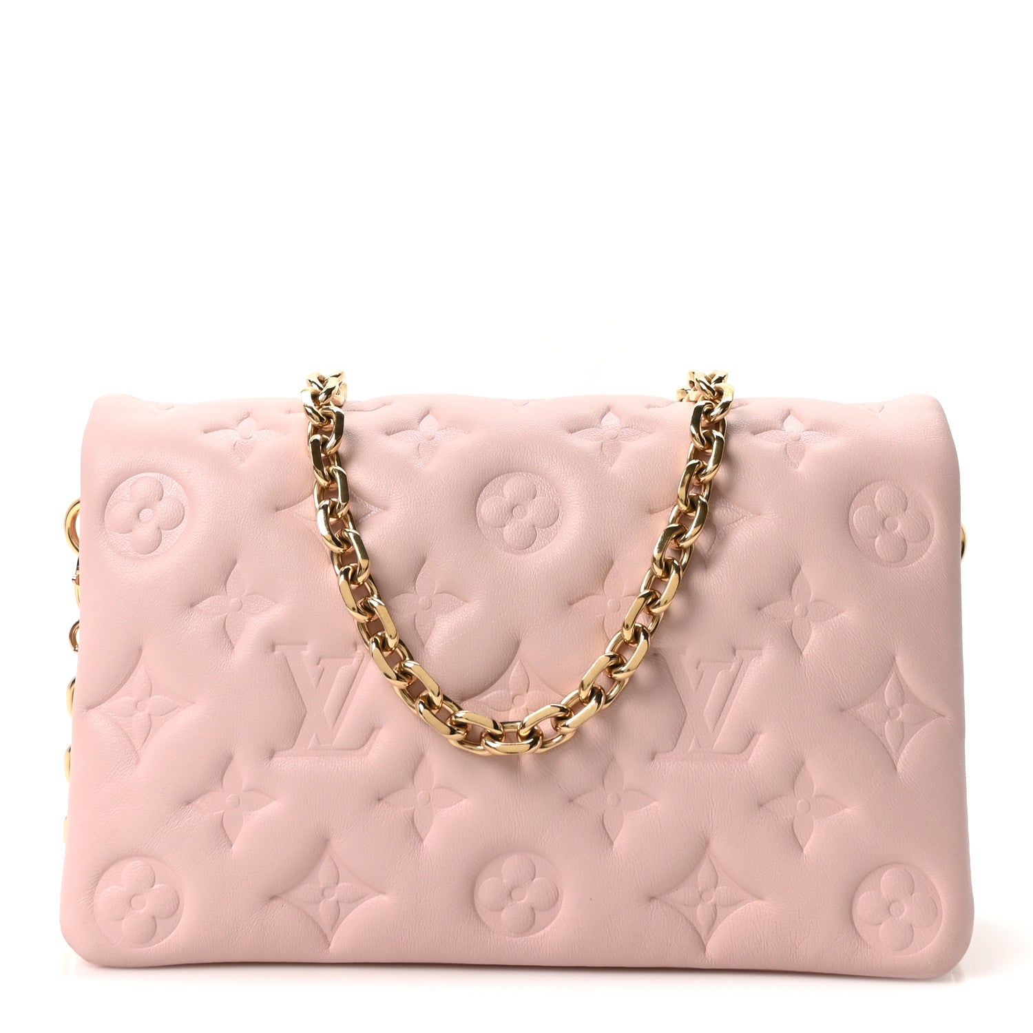 Louis Vuitton Lambskin Embossed Monogram Pochette Coussin Rose 1 of 9