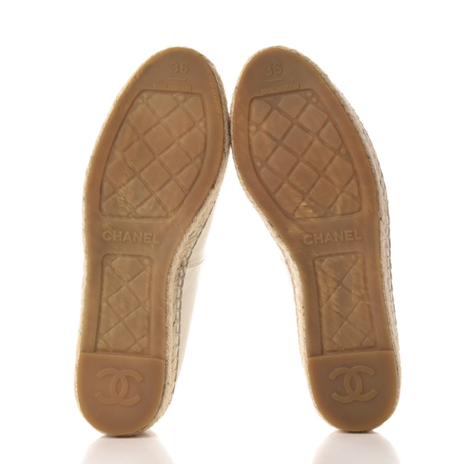 Chanel Lambskin CC Espadrilles 36 White 5 of 8