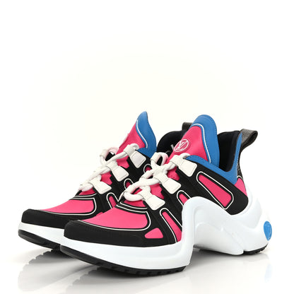 Louis Vuitton Calfskin Technical Satin LV Archlight Sneakers 36 Rose Pop Pink 3 of 8