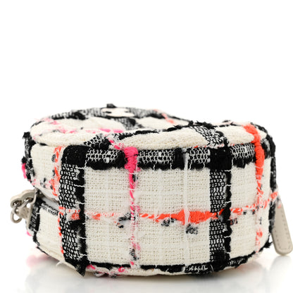 Chanel Tweed Quilted Round Clutch With Chain Black White Multicolor 9 of 10