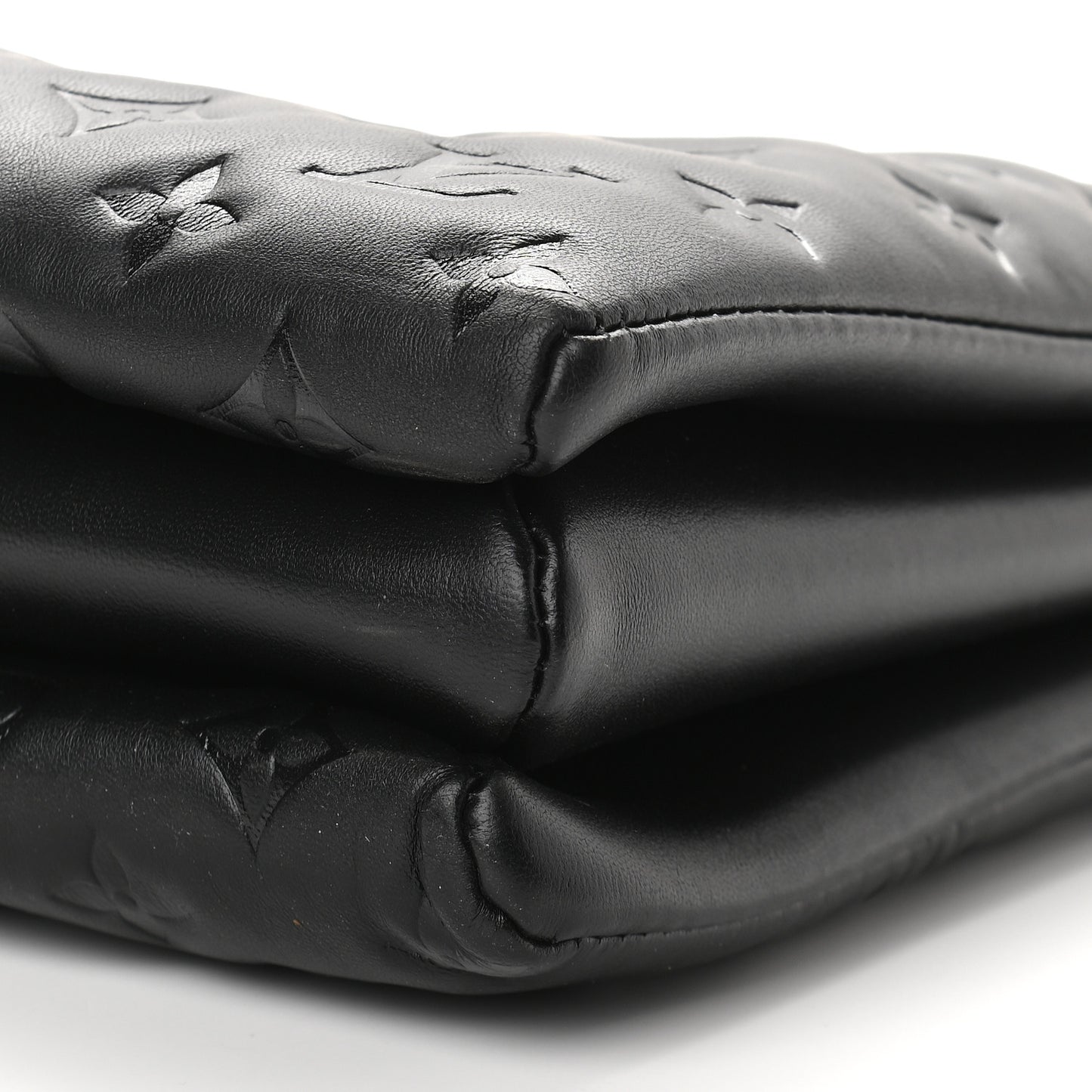 Lambskin Embossed Monogram Coussin MM Black