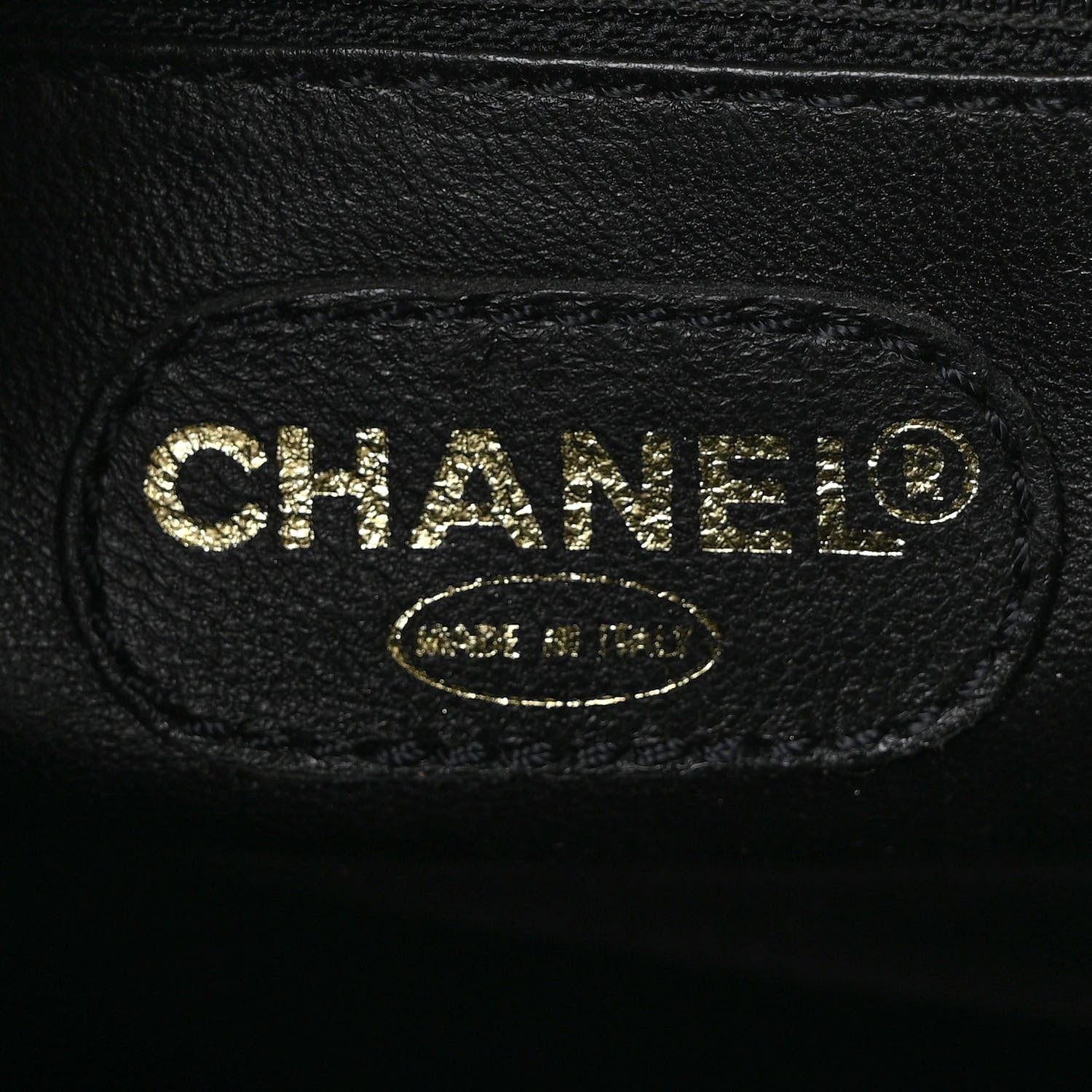 Chanel Grained Calfskin Logo Shoulder Bag Black 6 of 8