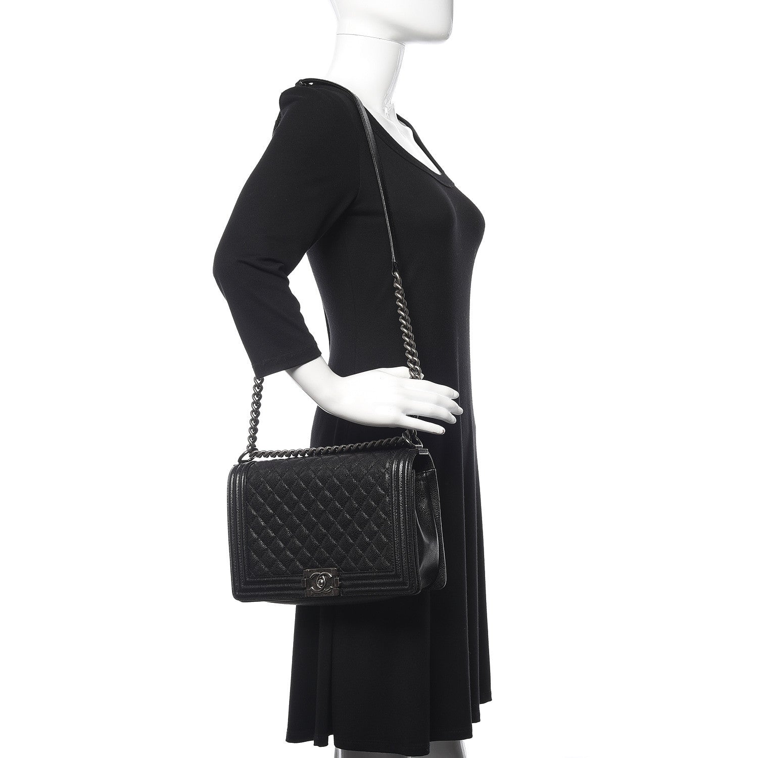 Chanel Caviar Quilted New Medium Boy Flap Black 2 of 13