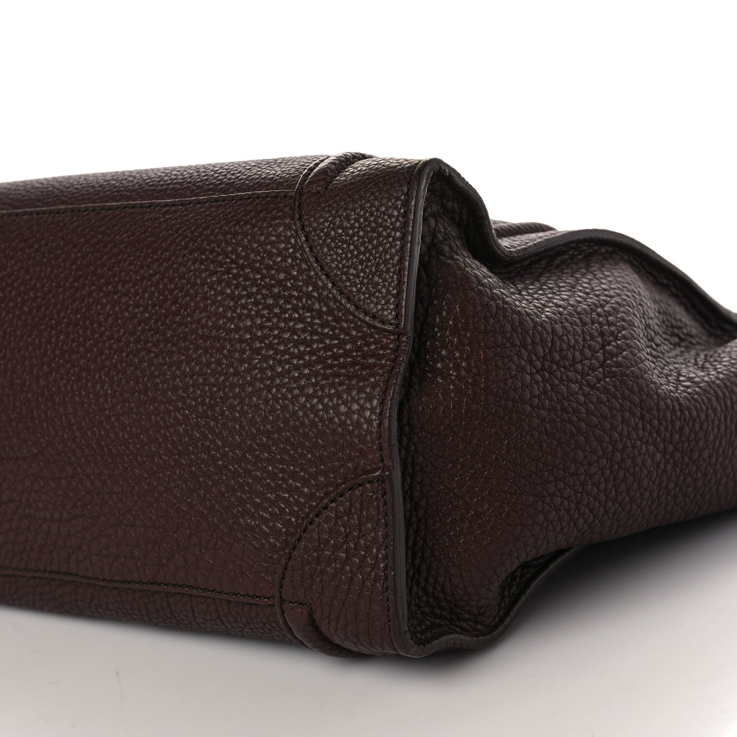 Drummed Calfskin Mini Luggage Dark Brown
