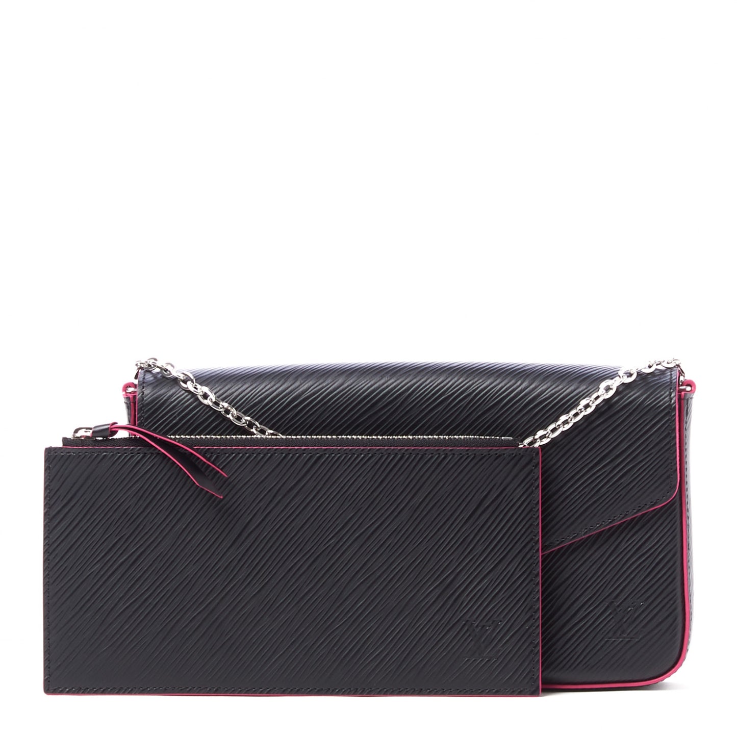 Epi Pochette Felicie Black Hot Pink