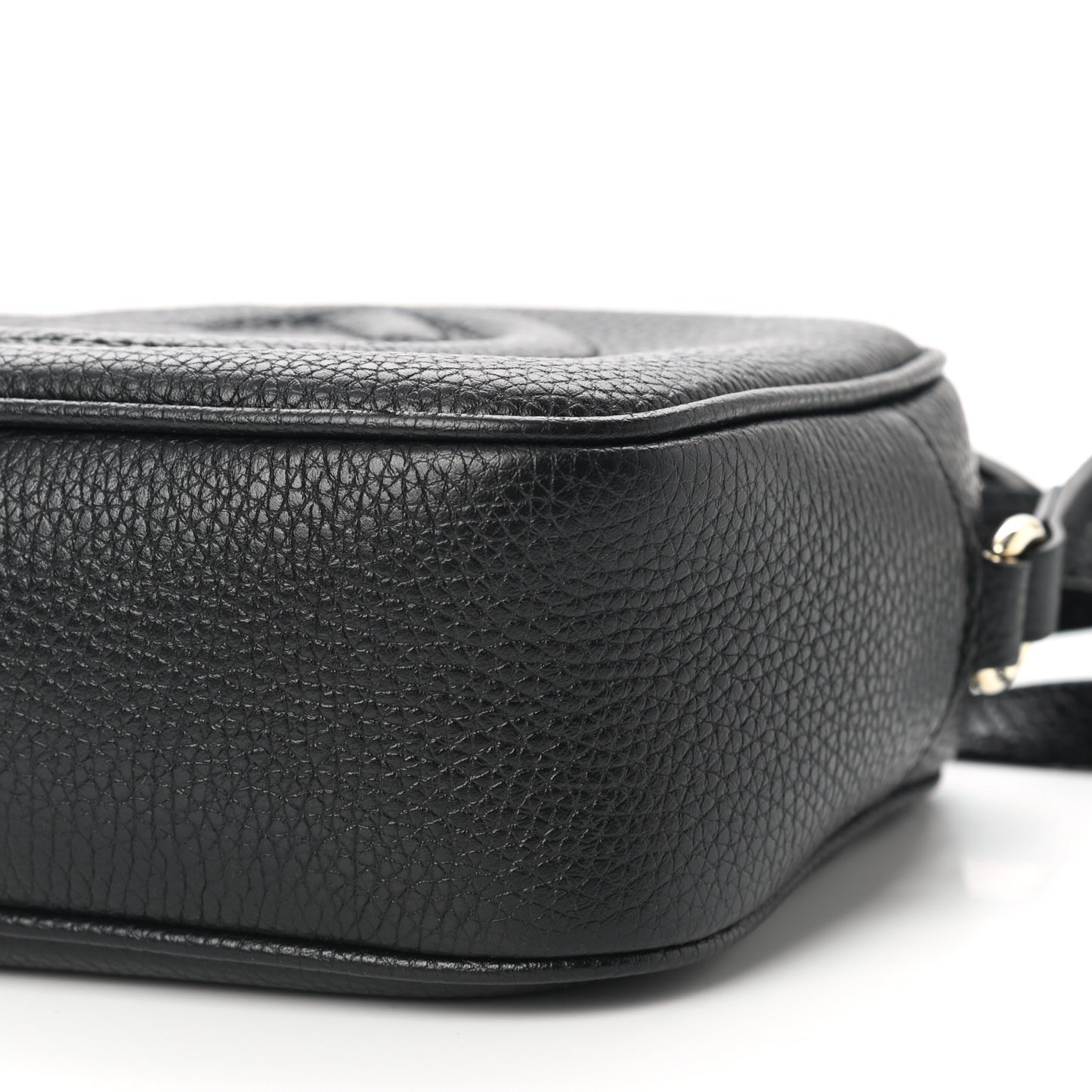 Pebbled Calfskin Small Soho Disco Bag Black