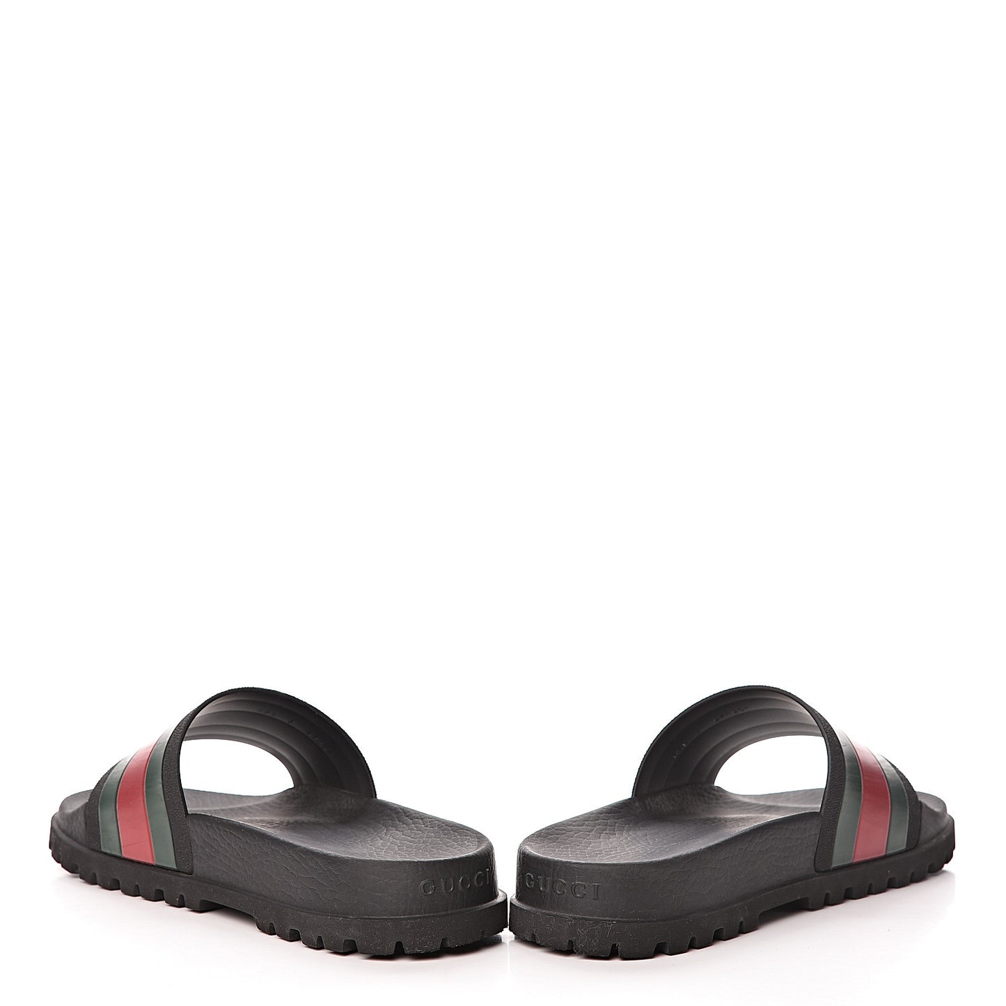 Rubber Web Mens Lug Sole Slide Sandals 6 Black Green Red