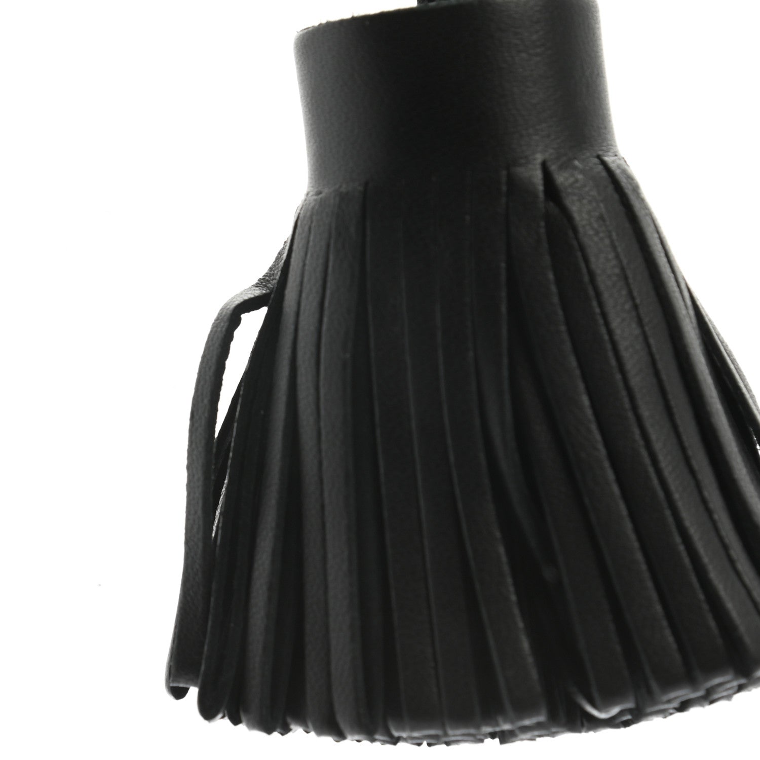 Hermes Lambskin Carmen Tassel Key Holder Black 5 of 6