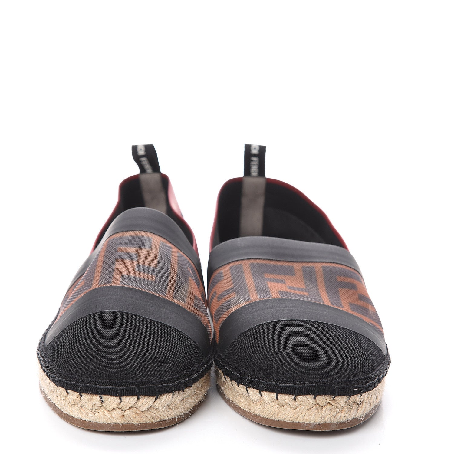 Fendi Canvas Mesh FF Colibri Espadrilles 40 Black Tobacco Moro 2 of 7