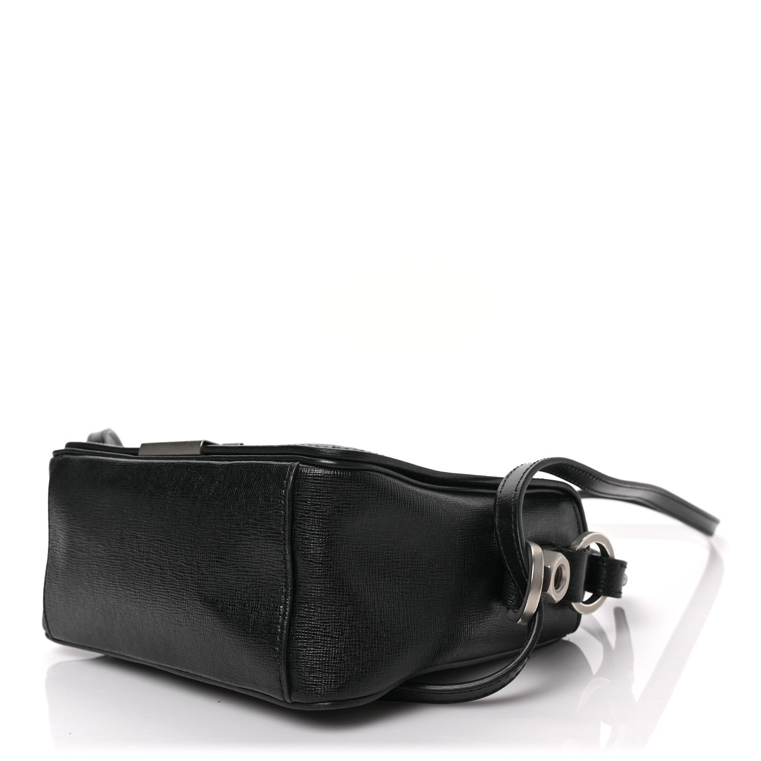 Off-White Calfskin Diag Flap Bag Black White 9 of 9