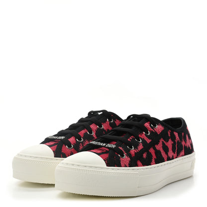 Christian Dior Cotton Mizza Embroidered Walk'N'Dior Low Top Sneakers 36.5 Red Multicolor 3 of 9