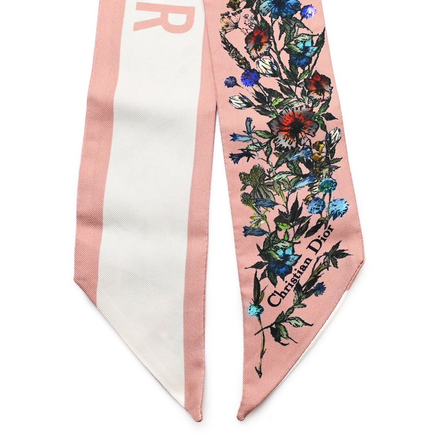 Christian Dior Silk Twill D-Millefiori Mitzah Scarf Pink Multicolor 2 of 3