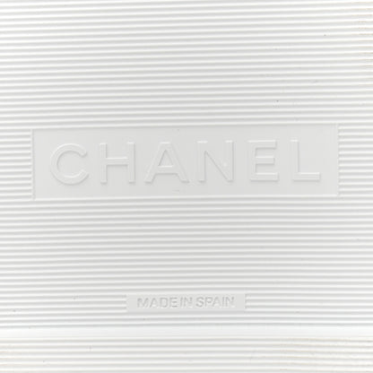 Chanel Fabric Pearl Cork CC Slip On Sandals 40 White 5 of 9