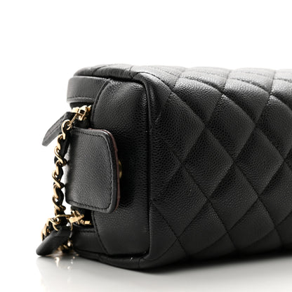 Chanel Caviar Quilted Double Zip Pouch Cosmetic Case Black 8 of 10