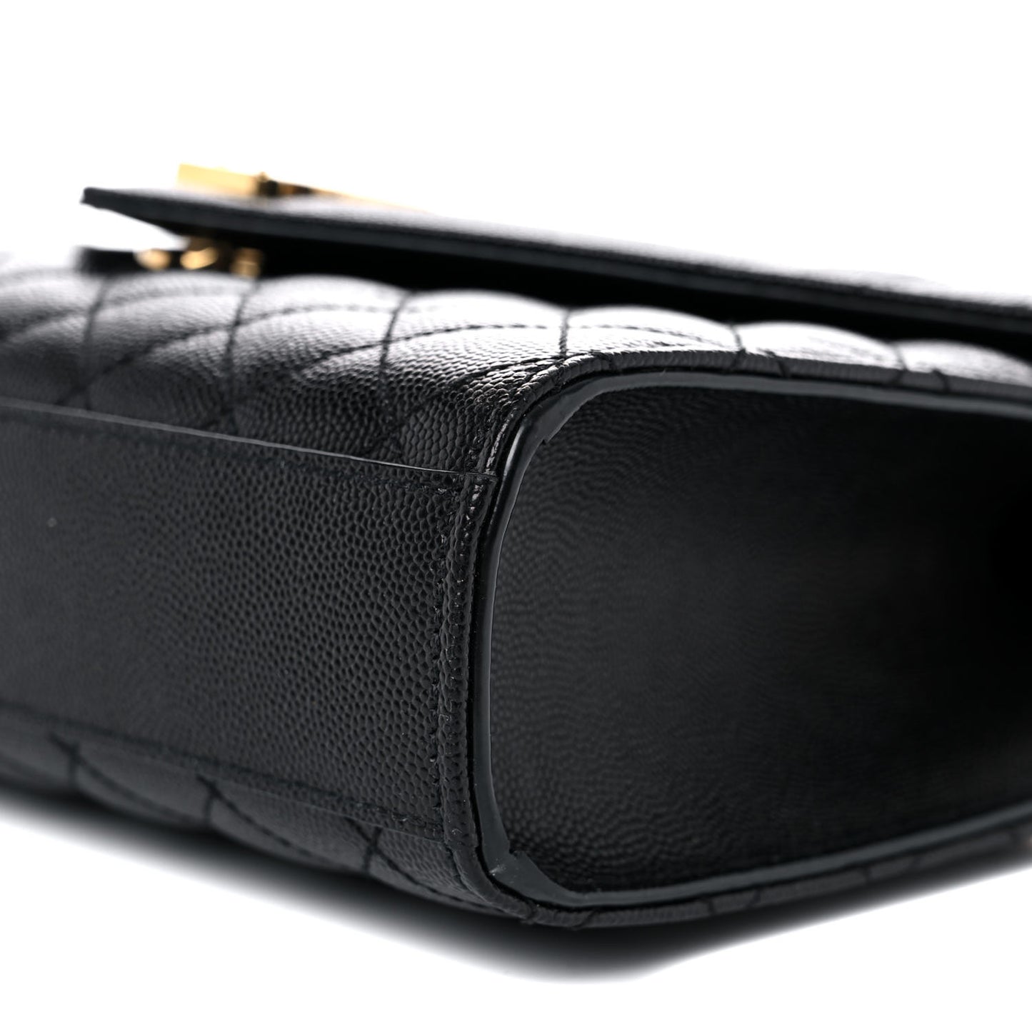 Grain De Poudre Textured Mixed Matelasse Triquilt Medium Monogram Satchel Black