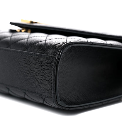 Saint Laurent Grain De Poudre Textured Mixed Matelasse Triquilt Medium Monogram Satchel Black 4 of 8