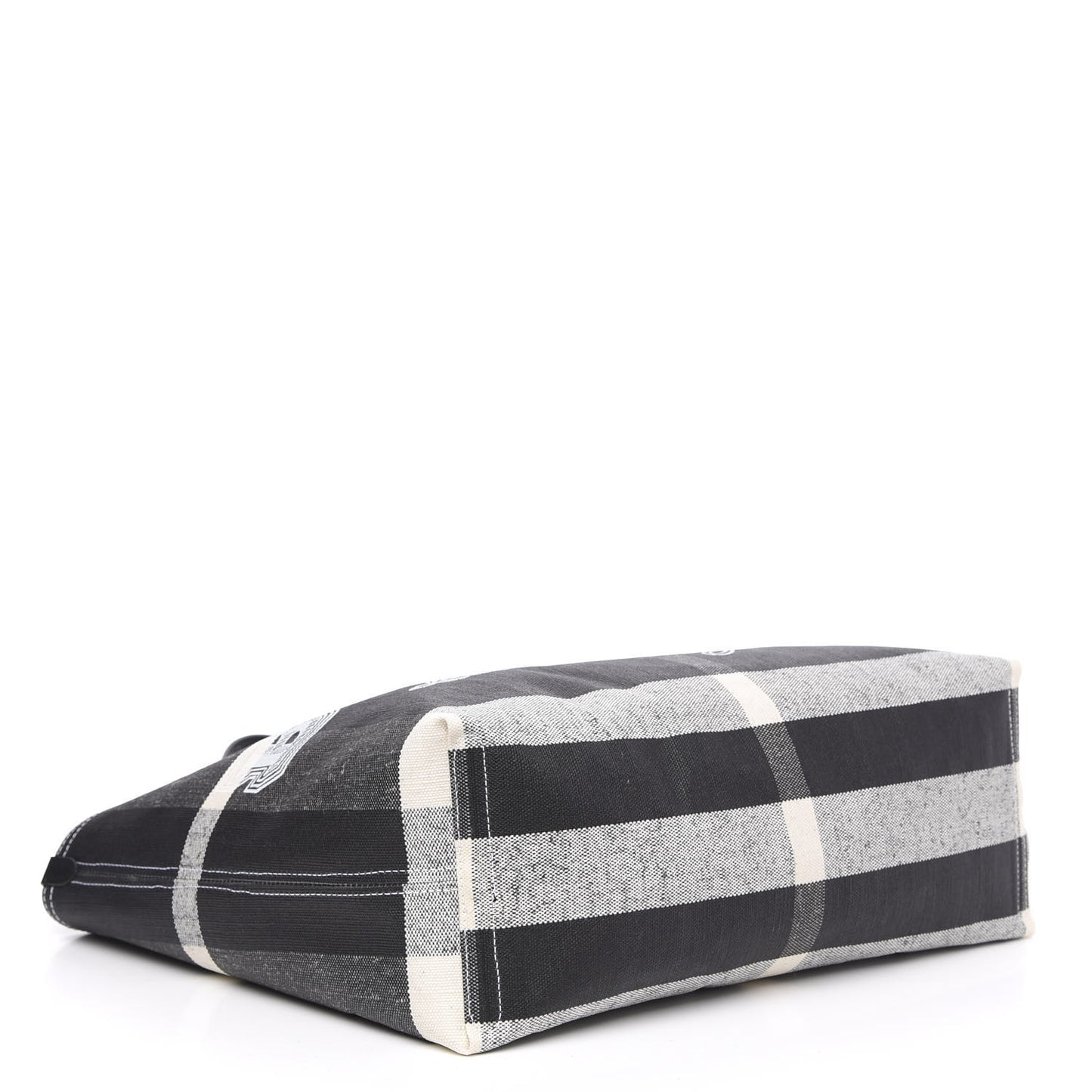 Coated Canvas Mega Check Medium Doodle Tote Black White