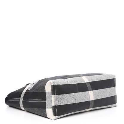 Burberry Coated Canvas Mega Check Medium Doodle Tote Black White 6 of 9