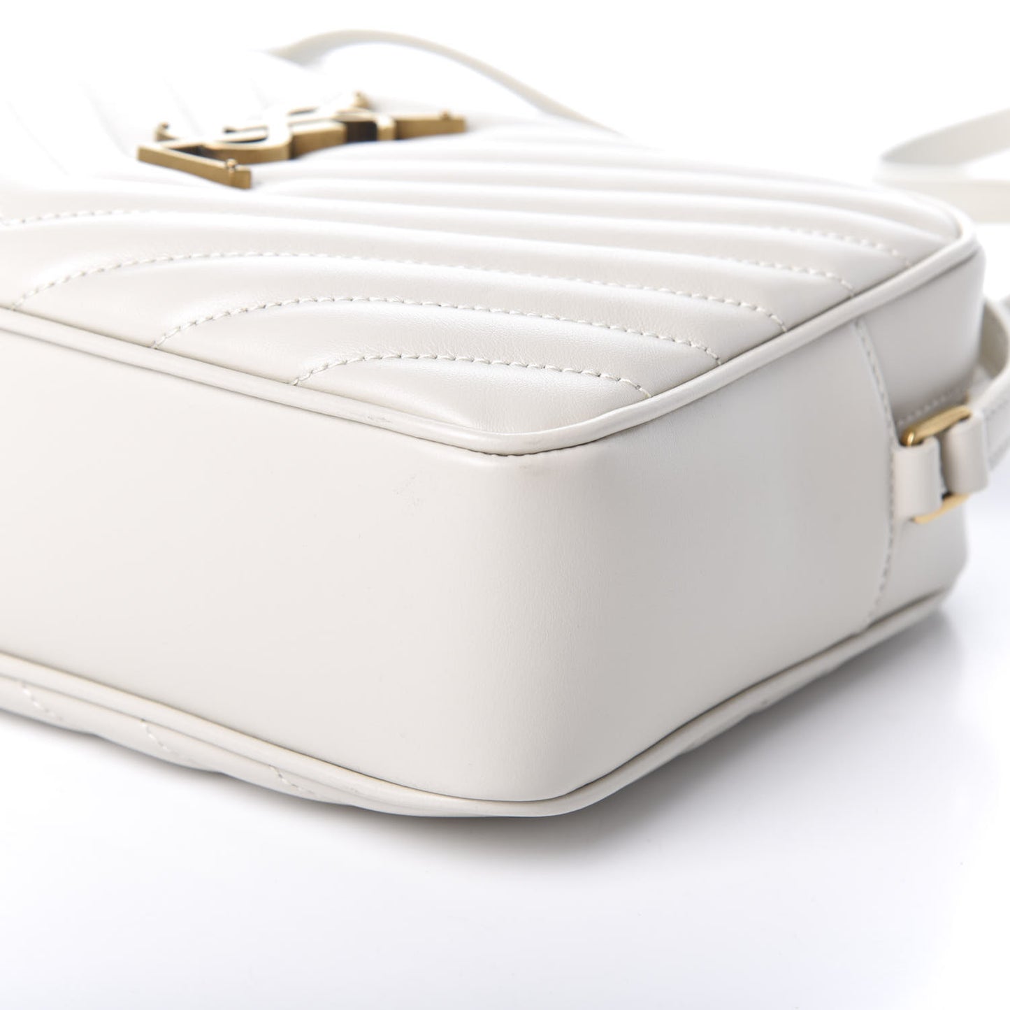 Calfskin Matelasse Monogram Lou Camera Bag Crema Soft