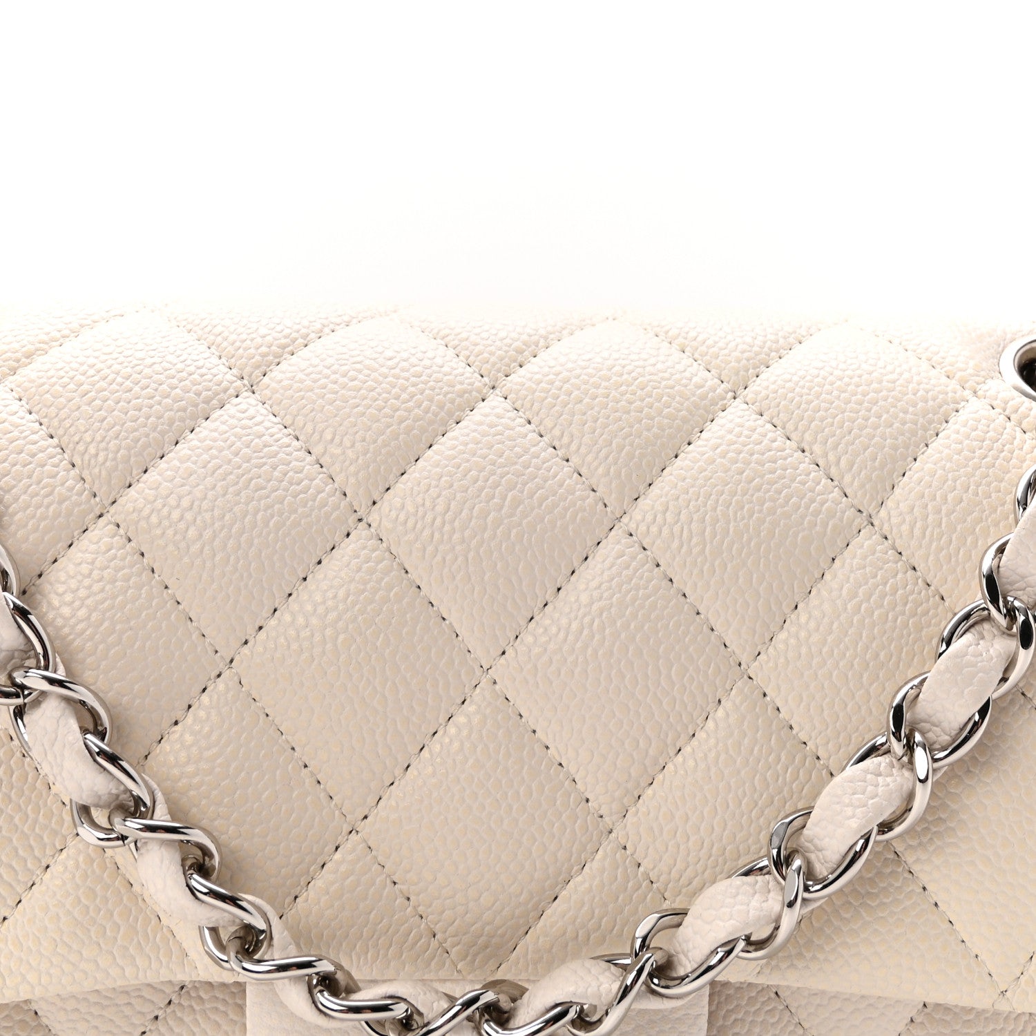 Chanel Caviar Quilted Small Double Flap White 8 of 10