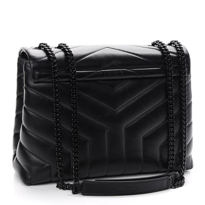 Saint Laurent Calfskin Y Quilted Monogram Small Loulou Chain Satchel Black 3 of 10