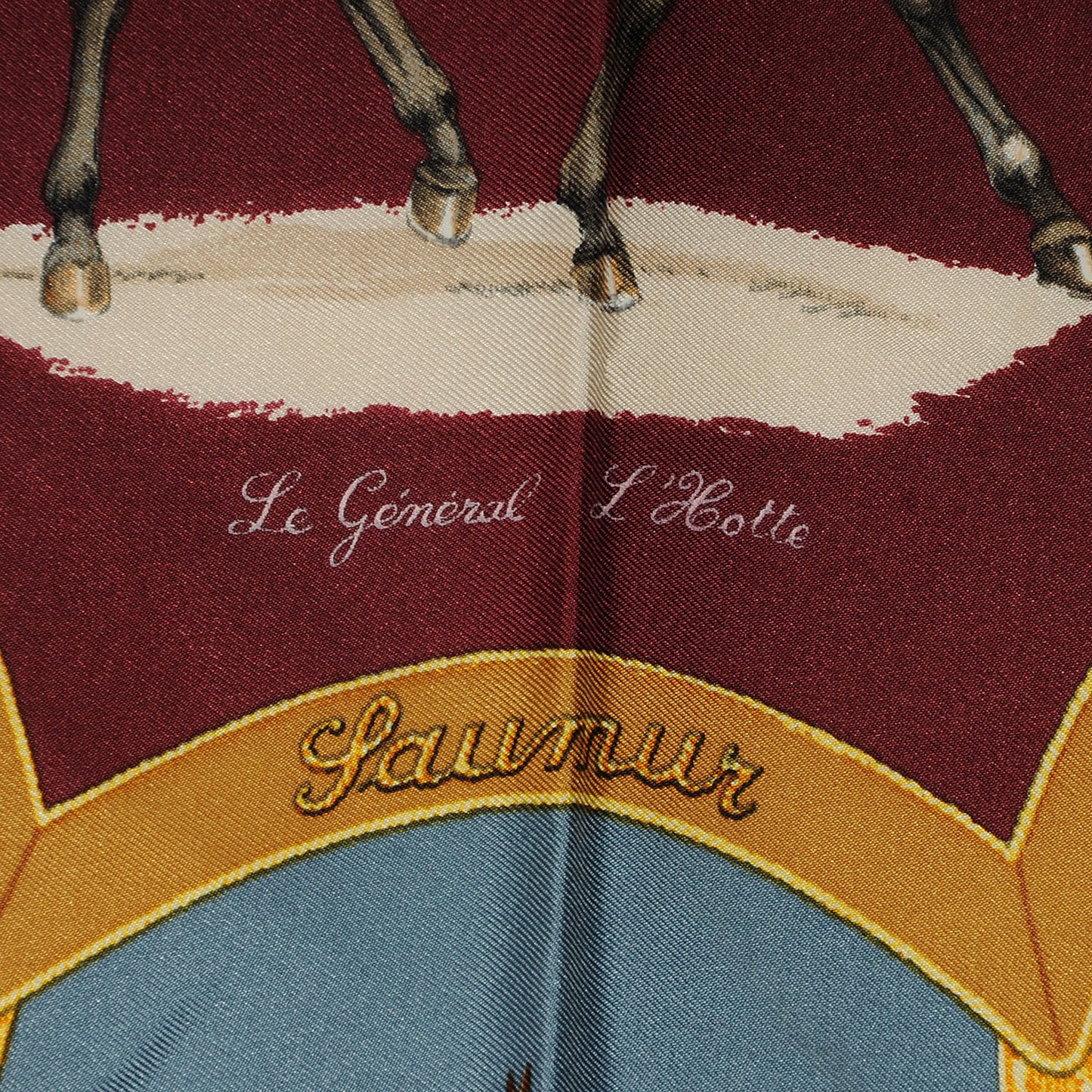 Silk Les General L'Hotte Scarf 90 Burgundy